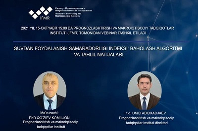 Suvdan foydalanish samaradorligi indeksi: baholash algoritmi va tahlil natijalari